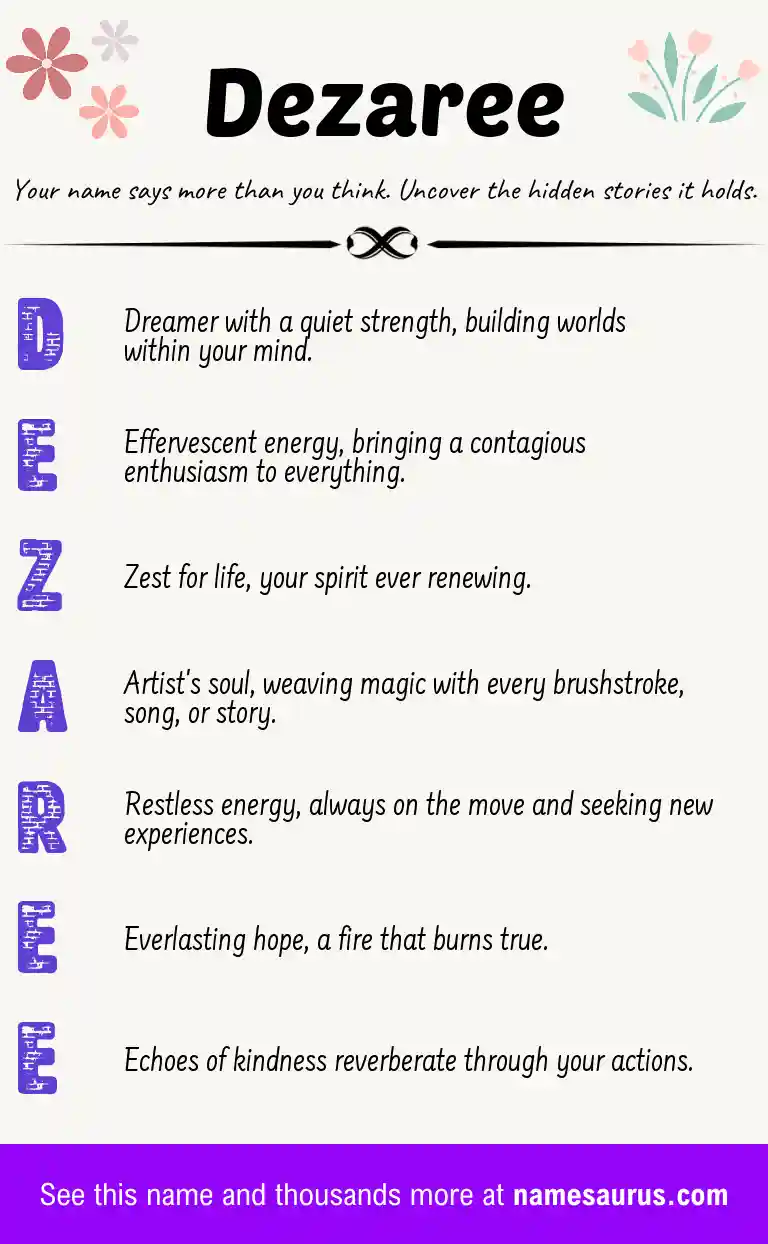 Acrostic poem about Dezaree.