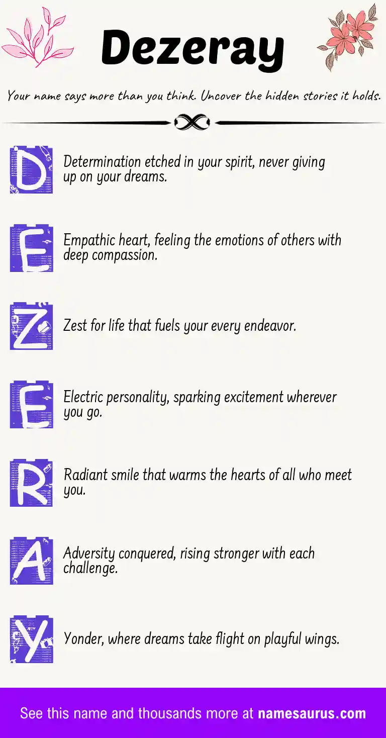 Acrostic poem about Dezeray.