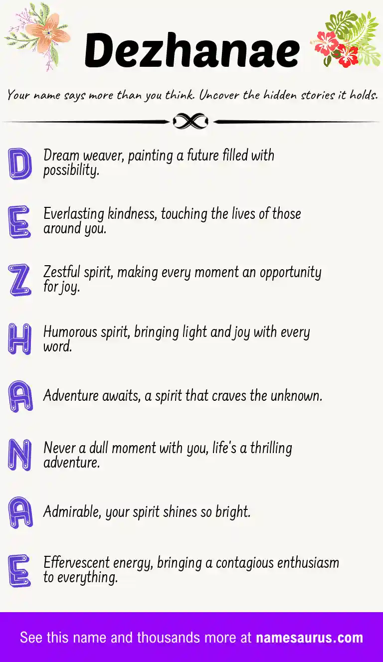 Acrostic poem about Dezhanae.