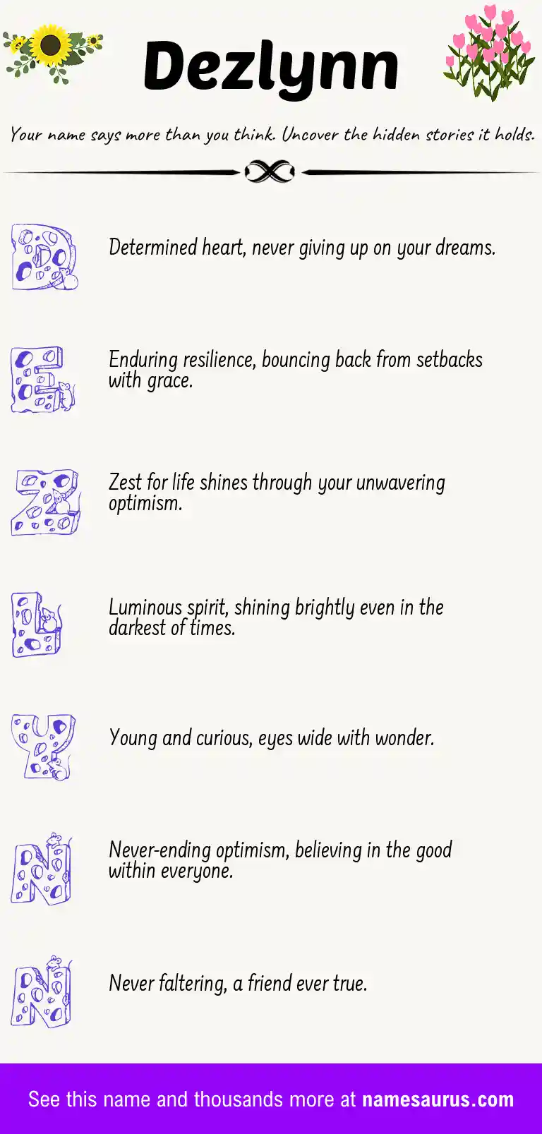 Acrostic poem about Dezlynn.