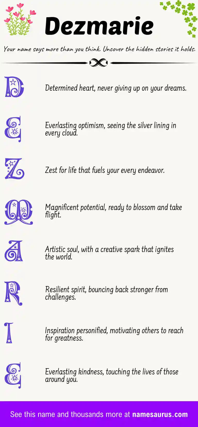 Acrostic poem about Dezmarie.