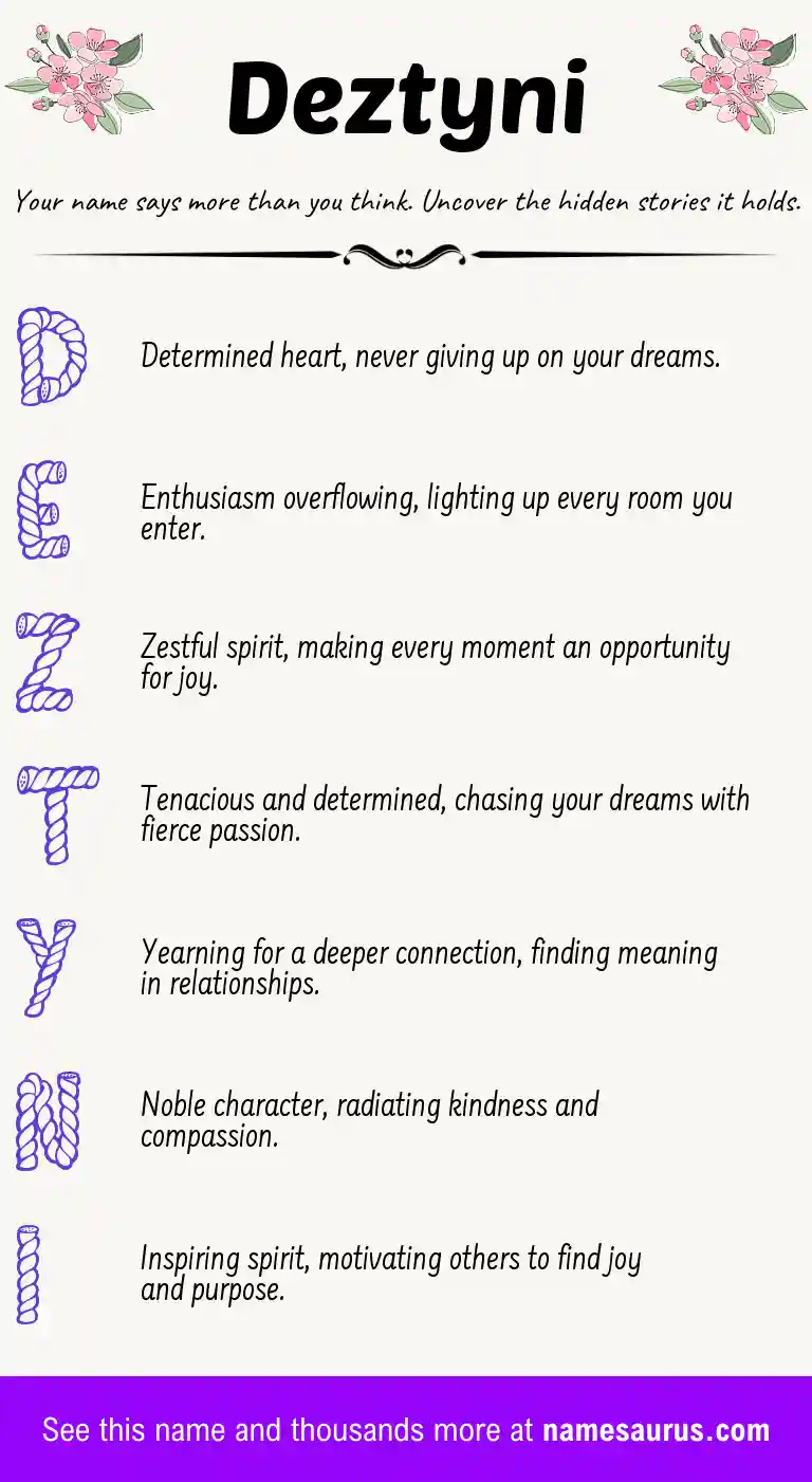Acrostic poem about Deztyni.