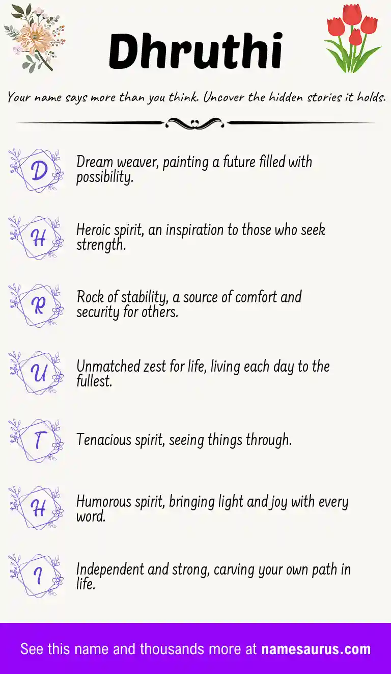 Acrostic poem about Dhruthi.