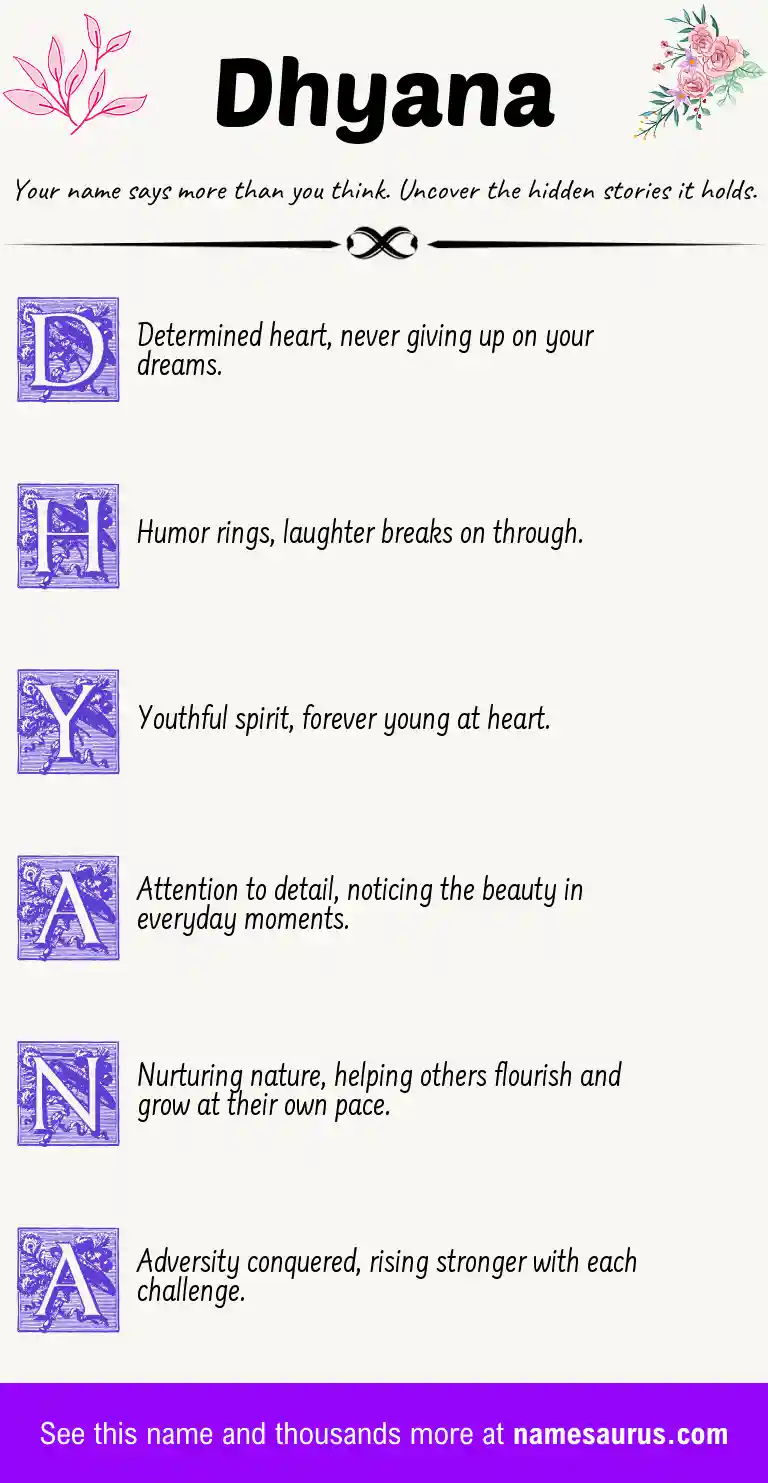 Acrostic poem about Dhyana.