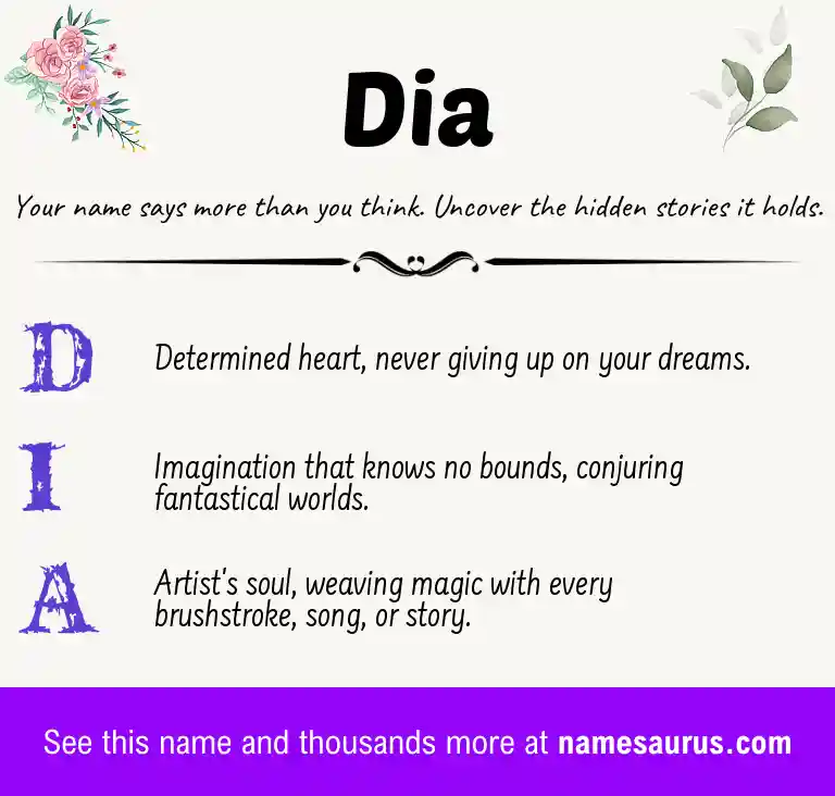 Acrostic poem about Dia.
