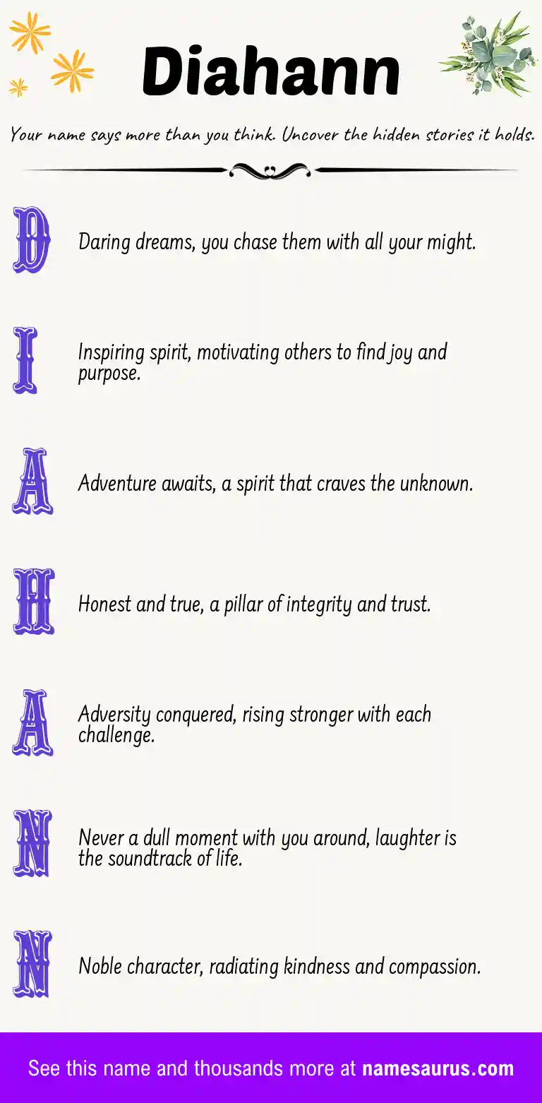 Acrostic poem about Diahann.