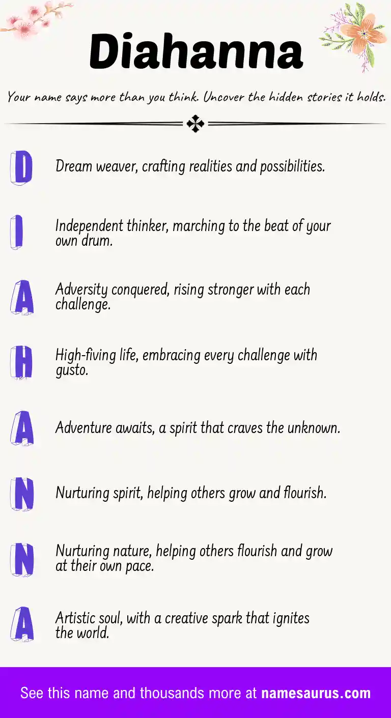 Acrostic poem about Diahanna.