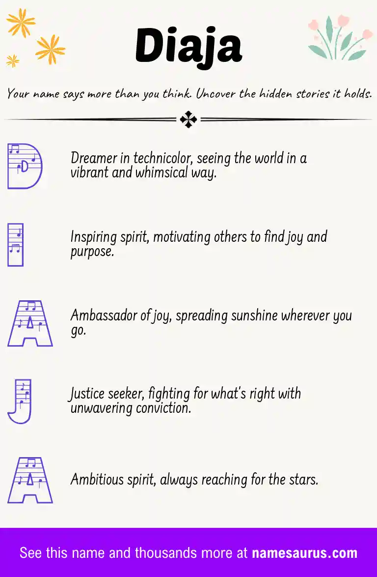 Acrostic poem about Diaja.