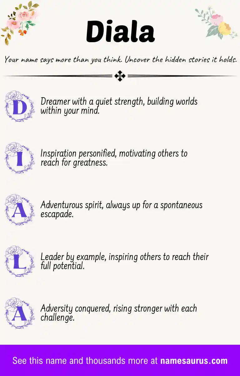 Acrostic poem about Diala.