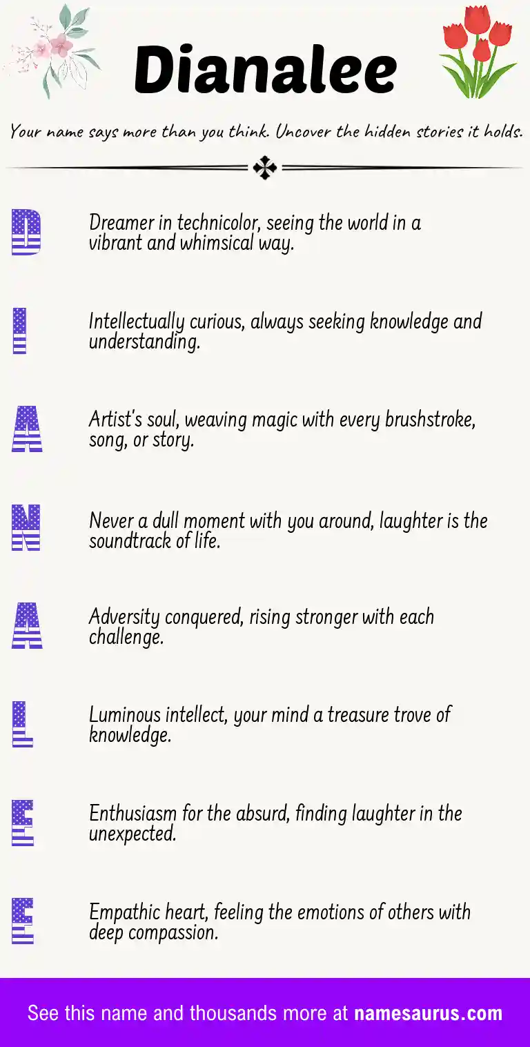Acrostic poem about Dianalee.