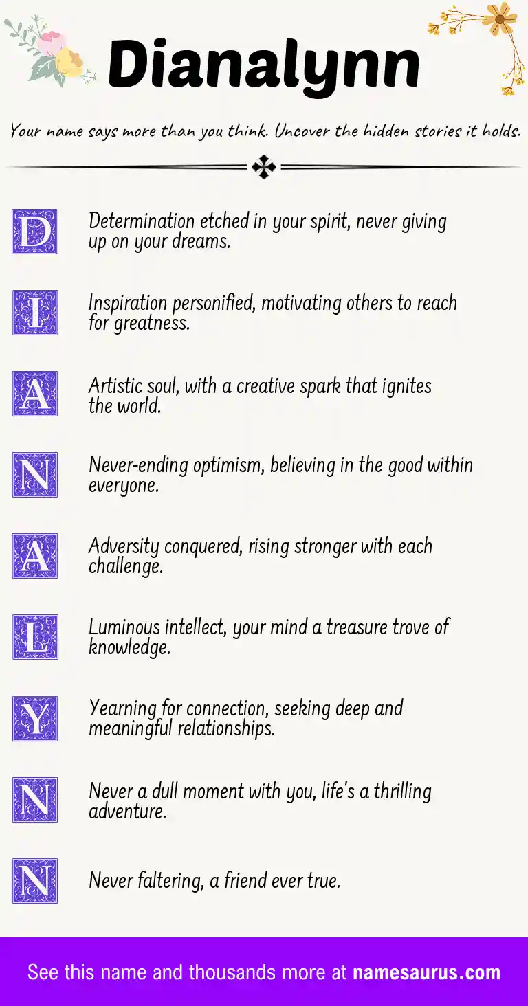 Acrostic poem about Dianalynn.