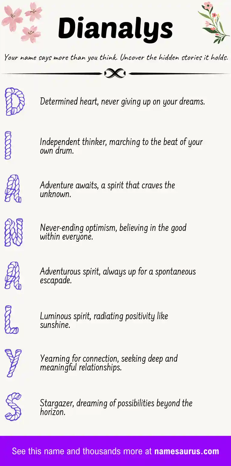 Acrostic poem about Dianalys.