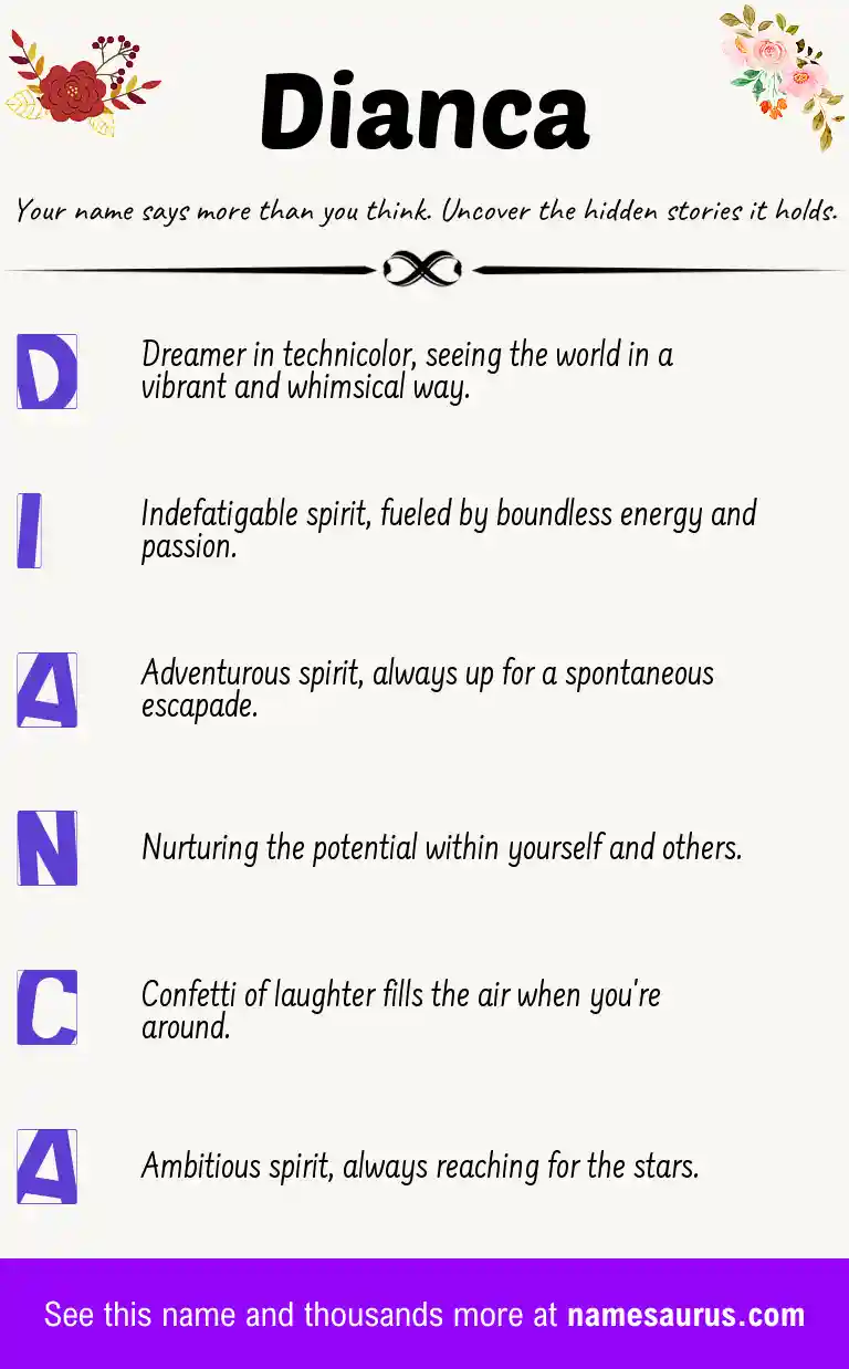 Acrostic poem about Dianca.