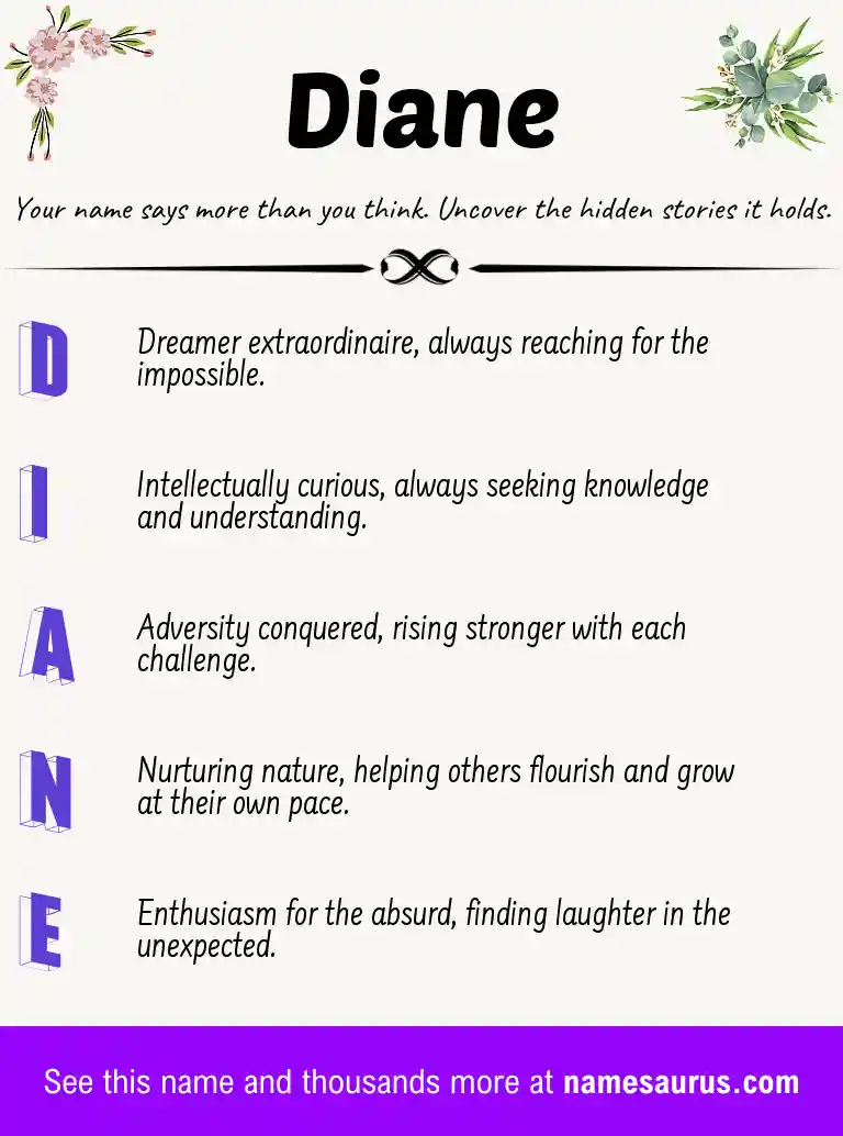 Acrostic poem about Diane.
