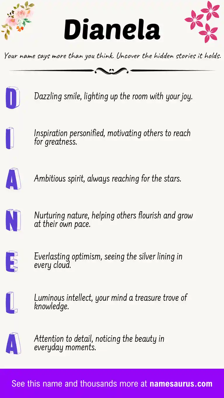 Acrostic poem about Dianela.