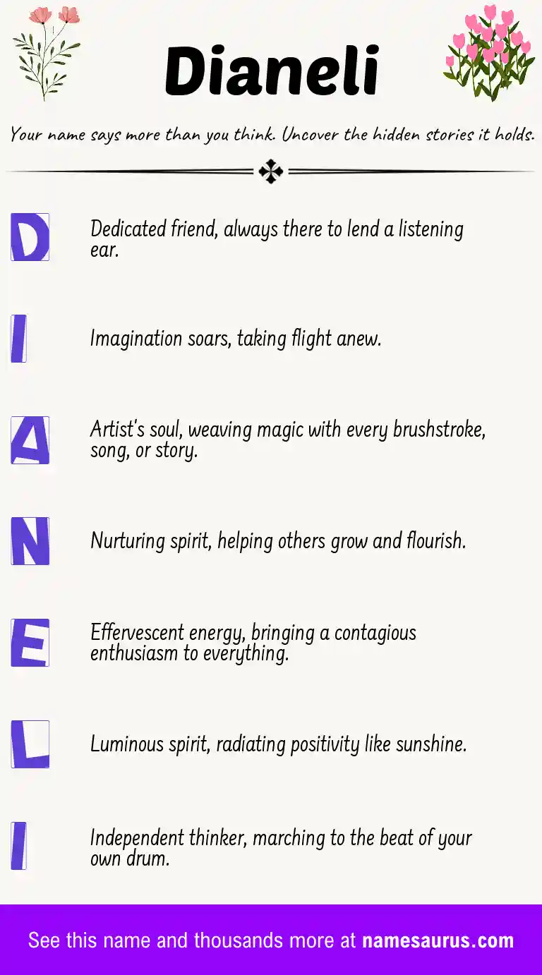 Acrostic poem about Dianeli.