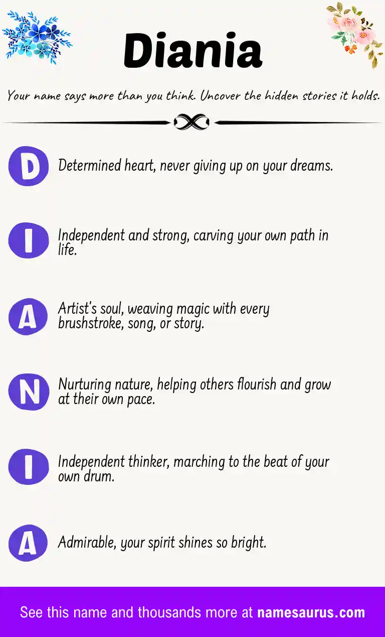 Acrostic poem about Diania.