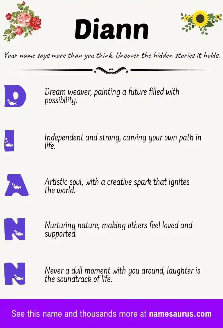 Acrostic poem about Diann.