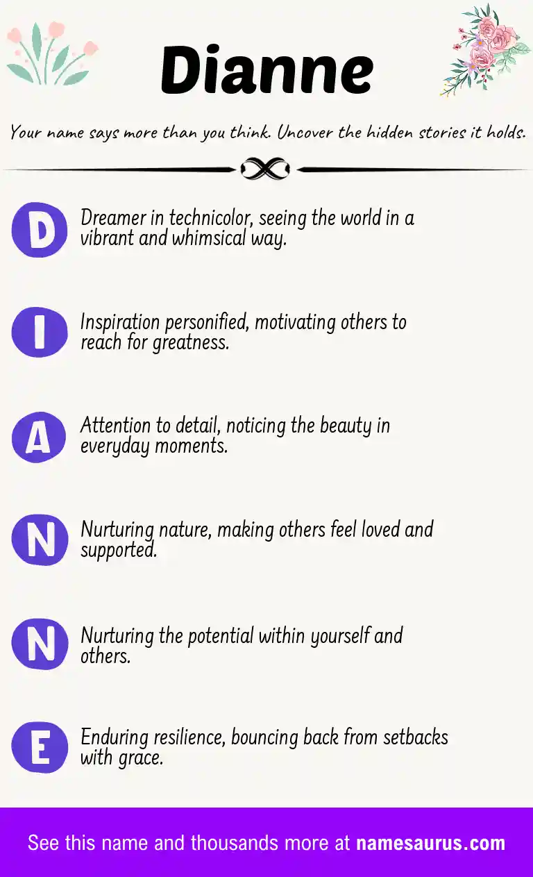 Acrostic poem about Dianne.