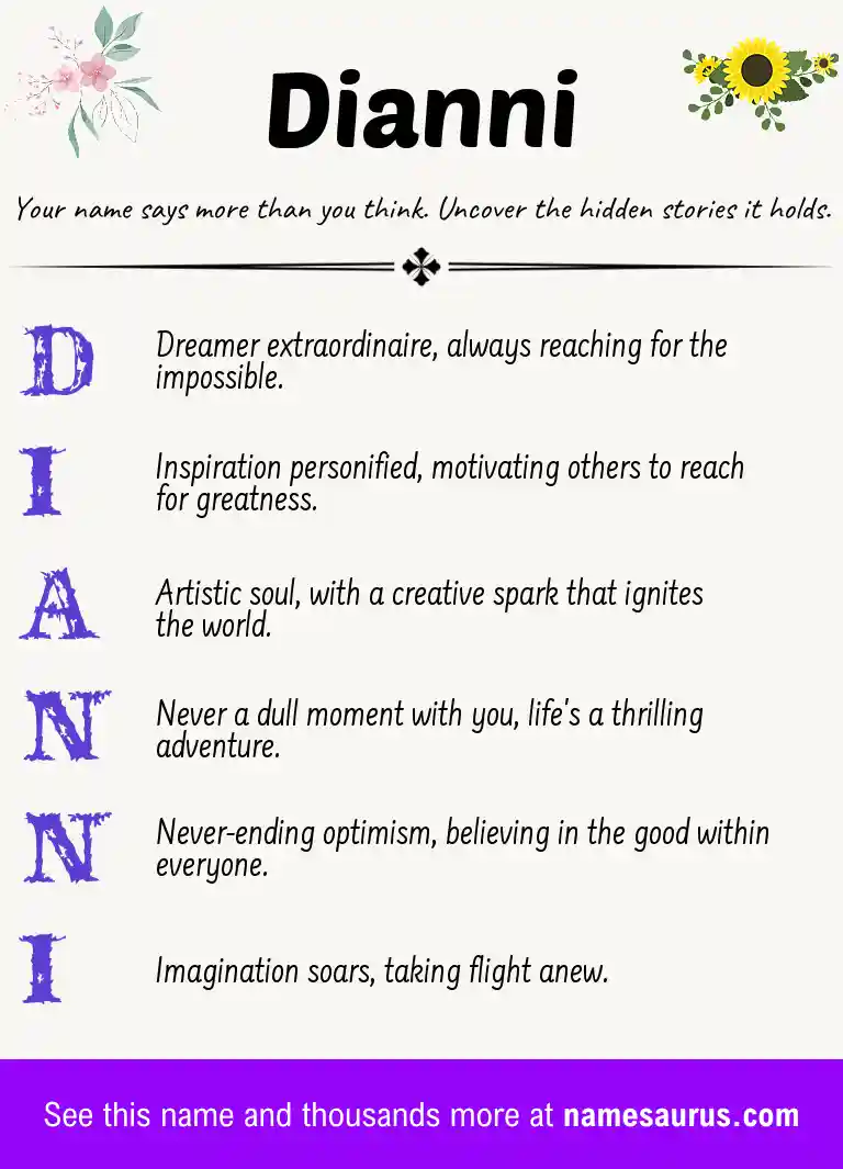 Acrostic poem about Dianni.