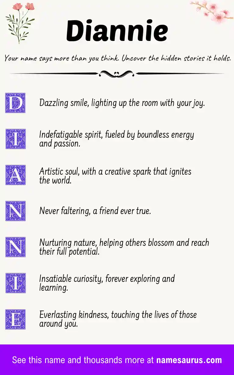 Acrostic poem about Diannie.