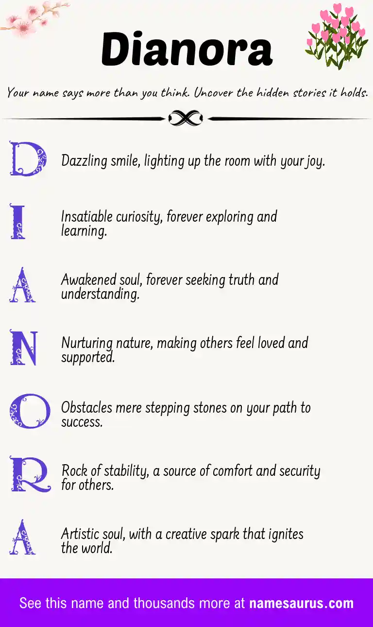 Acrostic poem about Dianora.