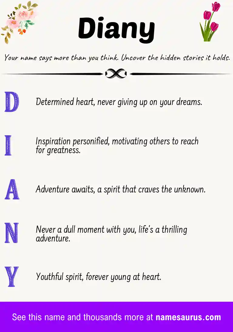 Acrostic poem about Diany.