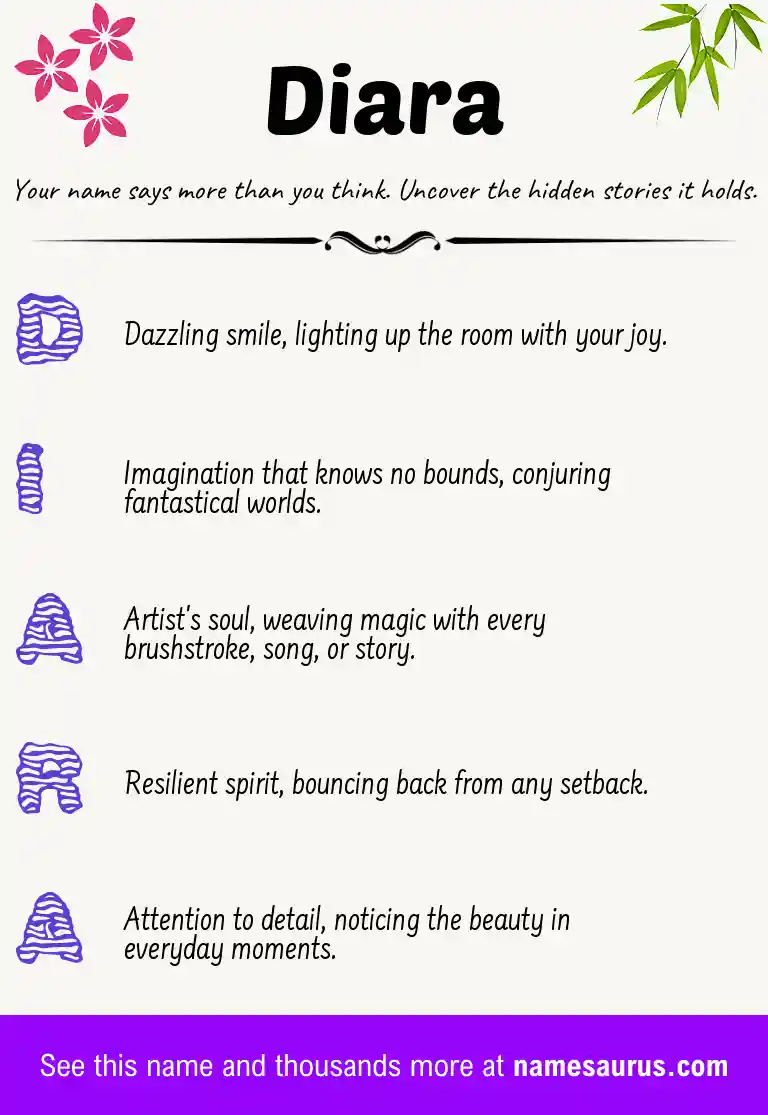 Acrostic poem about Diara.