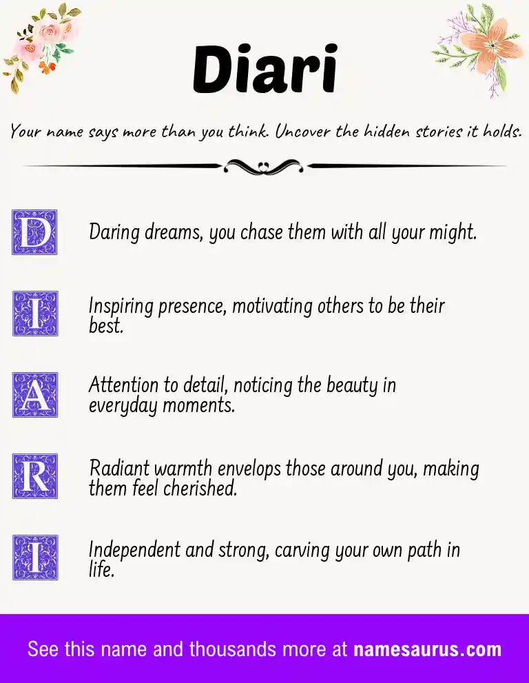 Acrostic poem about Diari.