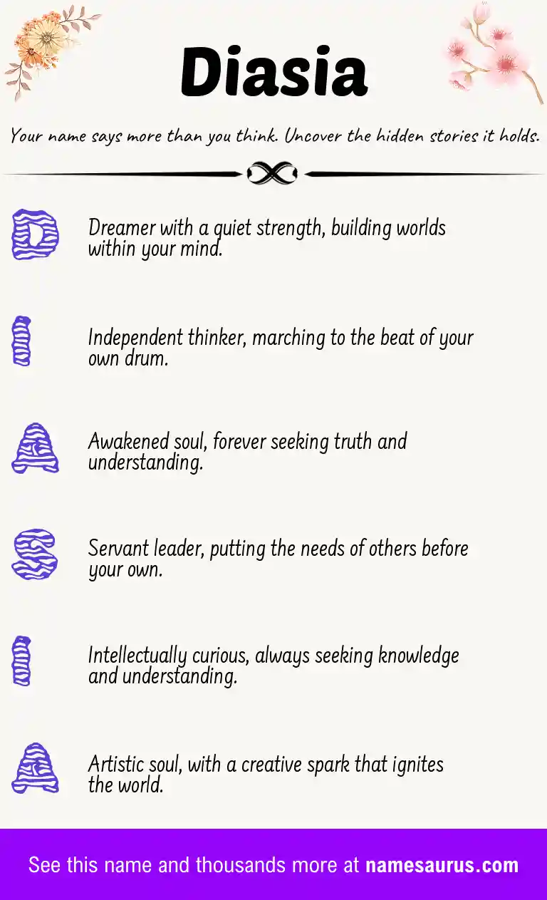 Acrostic poem about Diasia.