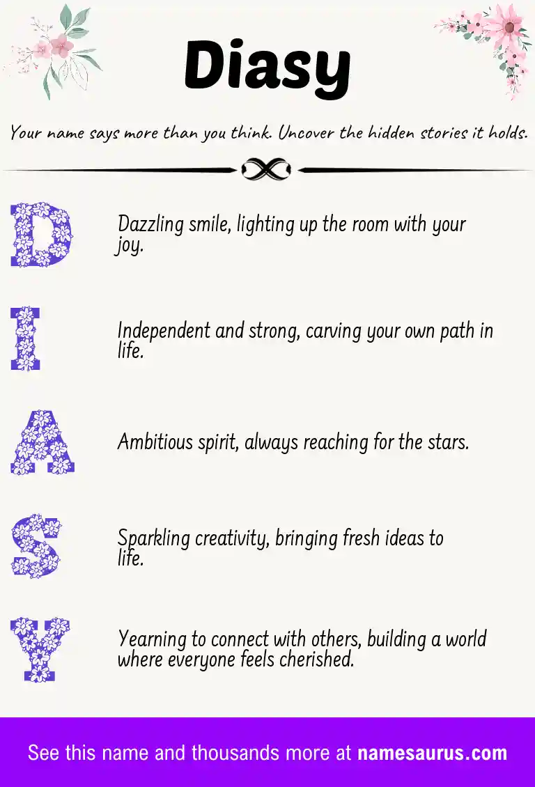 Acrostic poem about Diasy.
