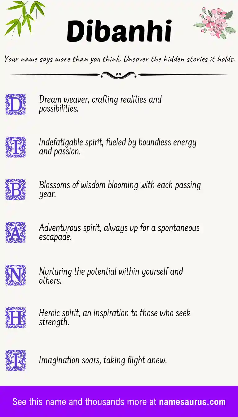 Acrostic poem about Dibanhi.