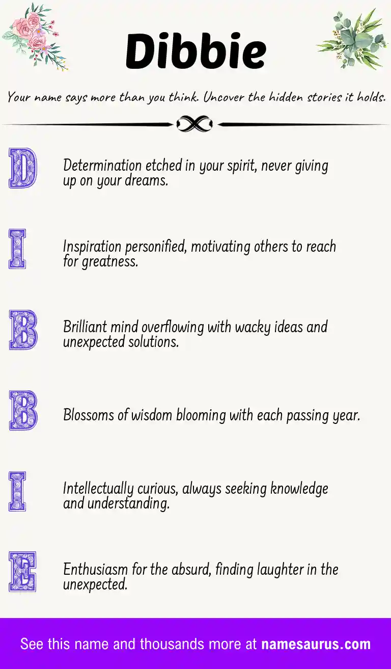 Acrostic poem about Dibbie.