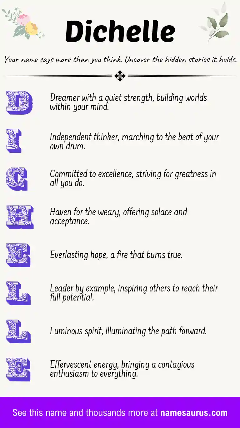 Acrostic poem about Dichelle.