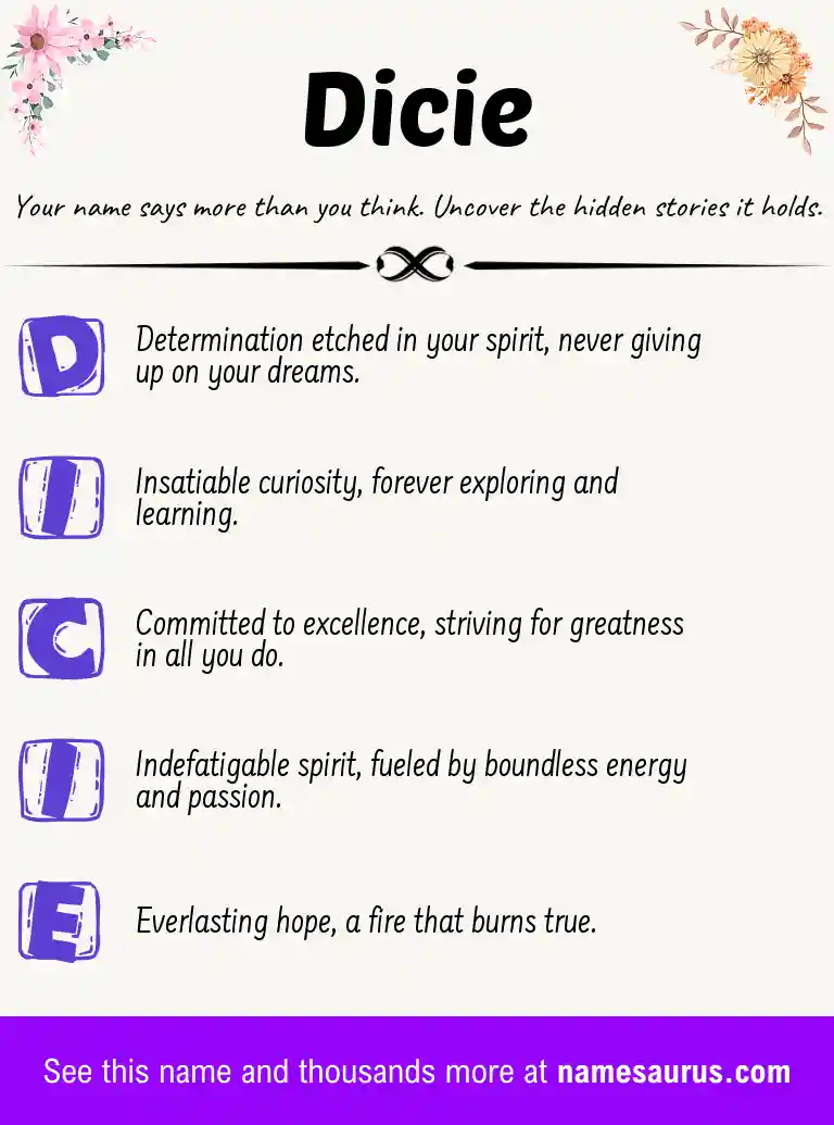 Acrostic poem about Dicie.