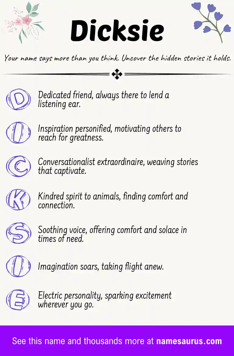 Acrostic poem about Dicksie.