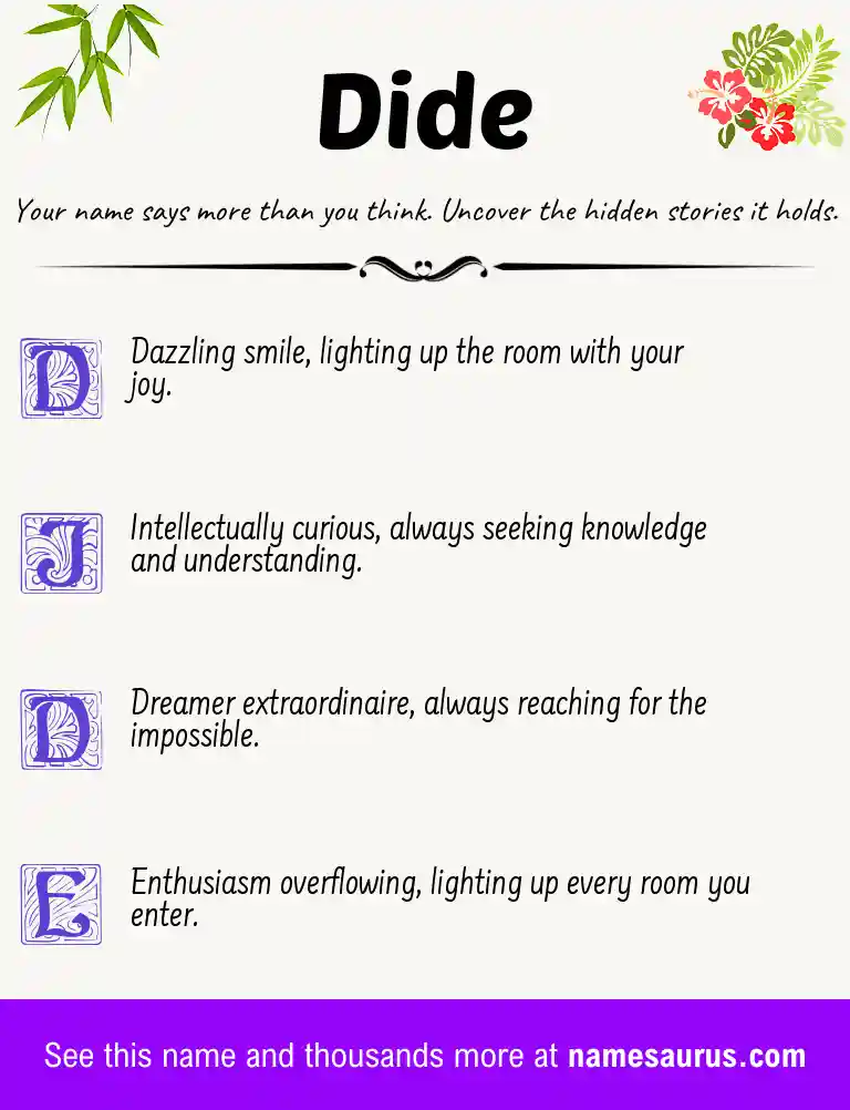 Acrostic poem about Dide.