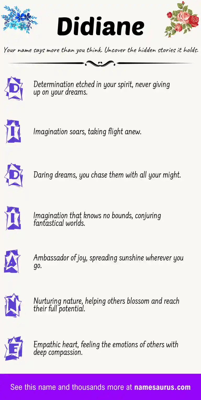 Acrostic poem about Didiane.