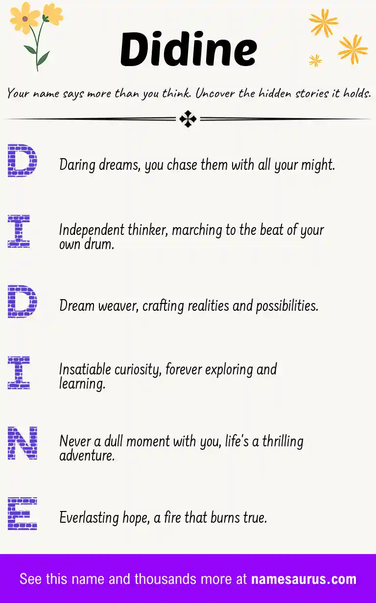 Acrostic poem about Didine.