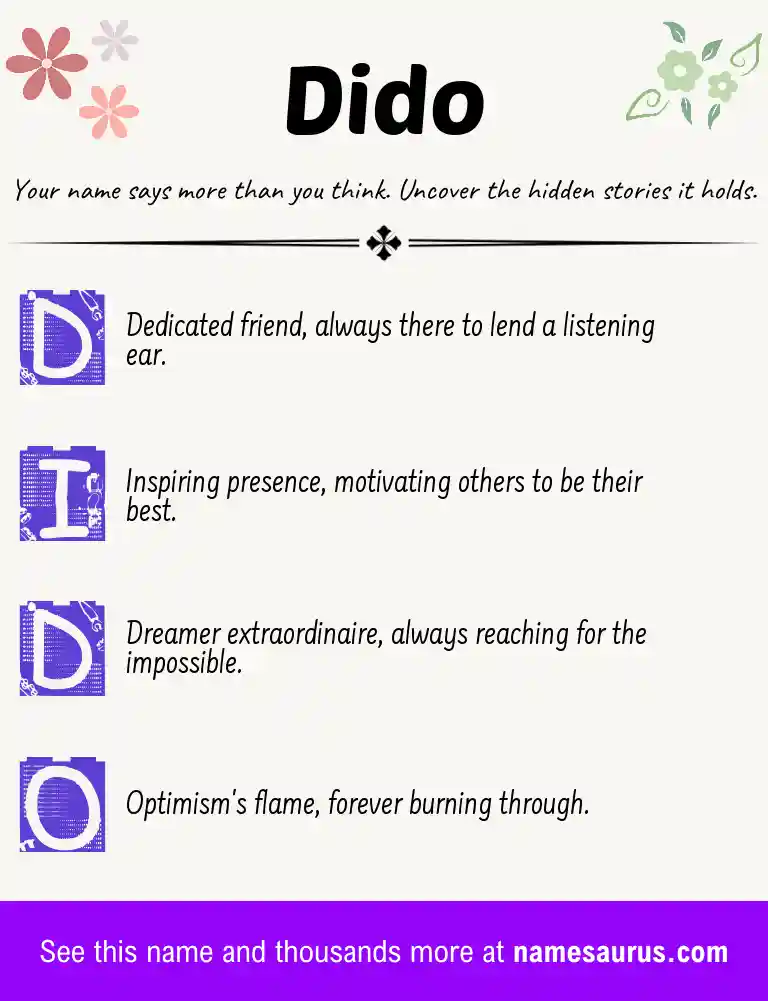 Acrostic poem about Dido.