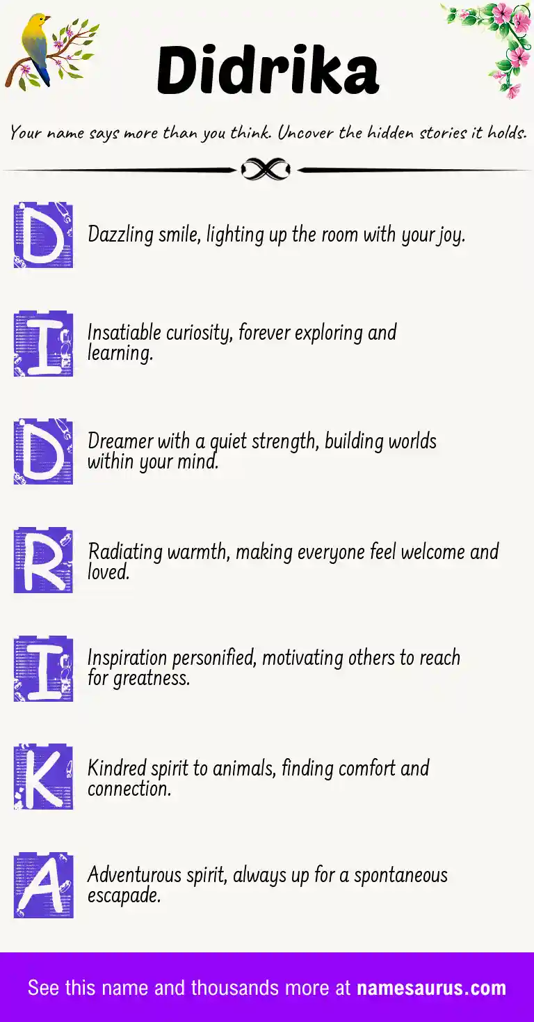 Acrostic poem about Didrika.