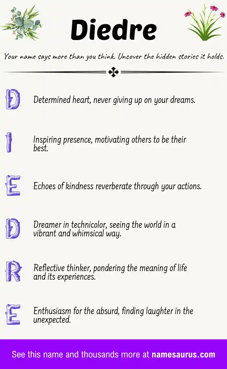 Acrostic poem about Diedre.