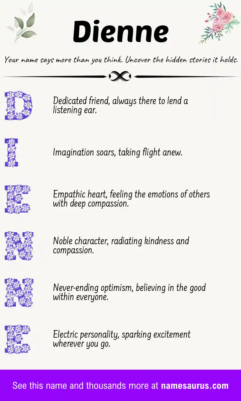 Acrostic poem about Dienne.