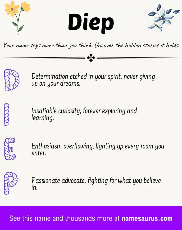Acrostic poem about Diep.