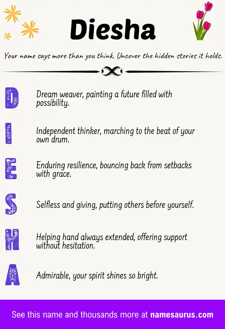 Acrostic poem about Diesha.