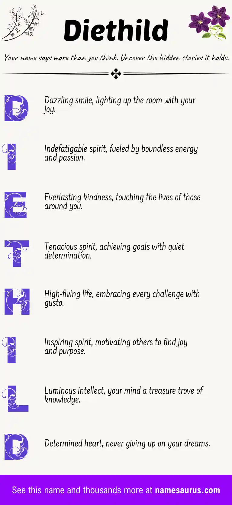 Acrostic poem about Diethild.