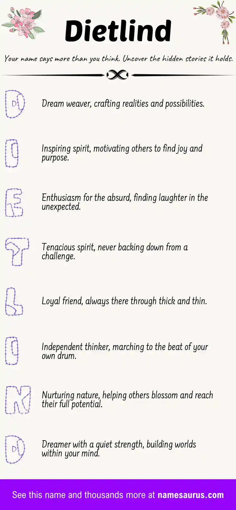 Acrostic poem about Dietlind.