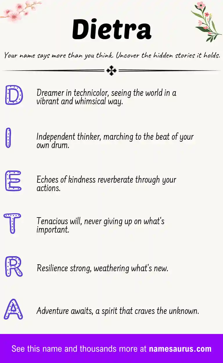 Acrostic poem about Dietra.