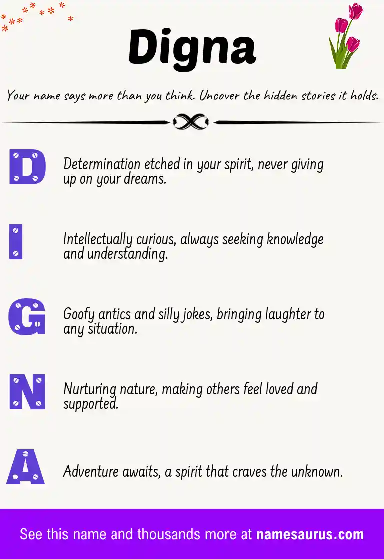 Acrostic poem about Digna.