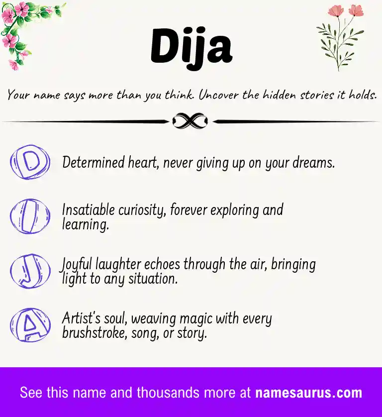 Acrostic poem about Dija.